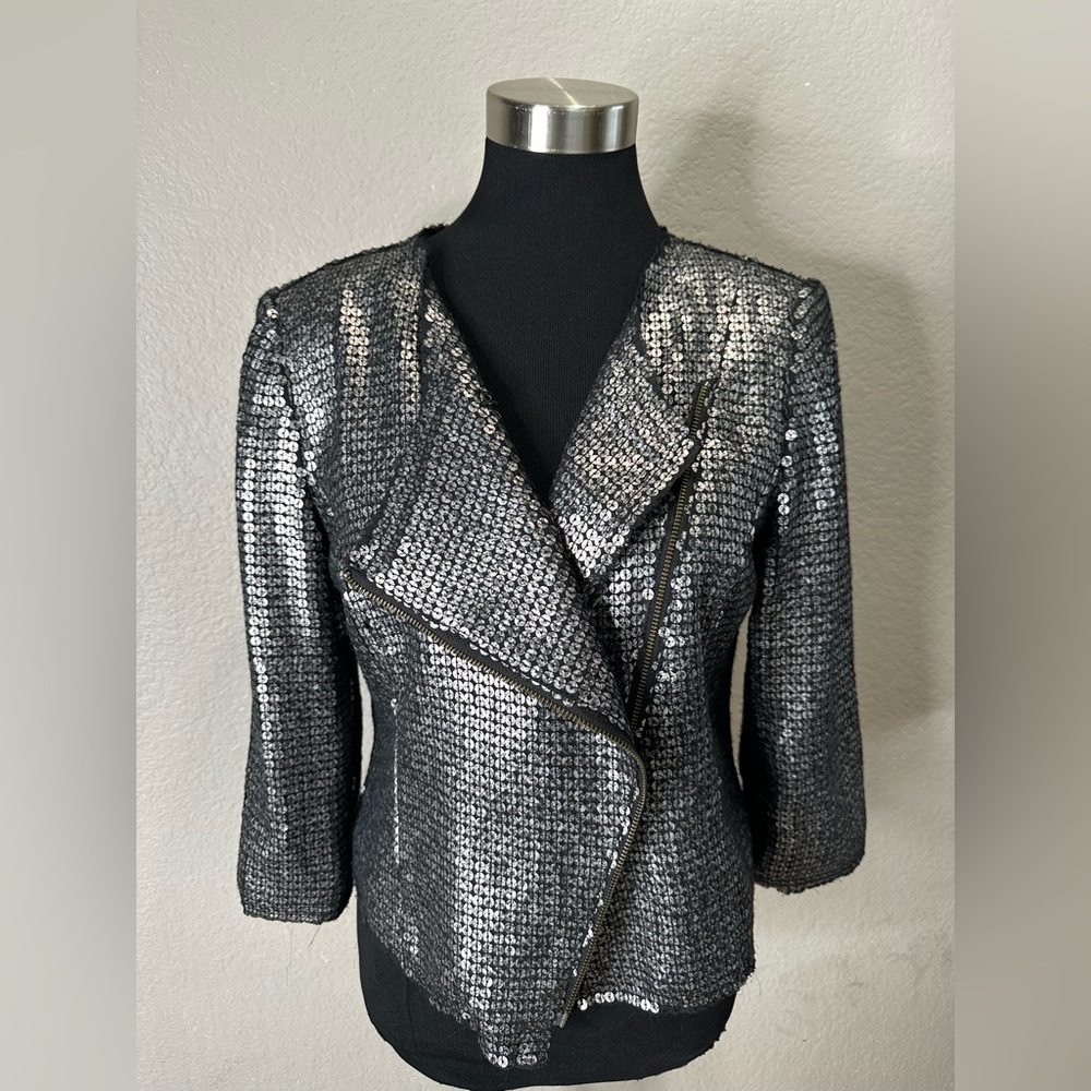 EXPRESS Sequin Zip Jacket Size M - Picture 2 of 6